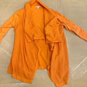 Merona Sherbet Orange Open Cardigan Fall School Teacher Vibes